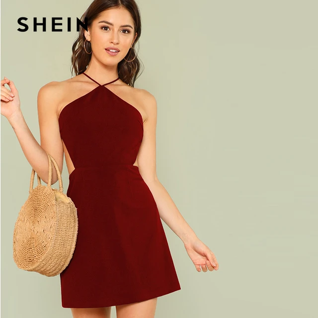 Burgundy Strappy Dress