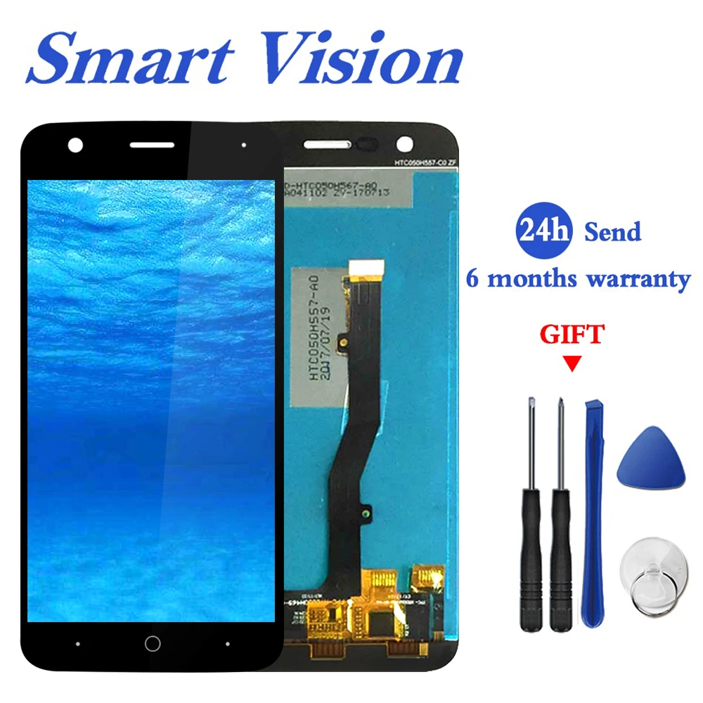 Для ZTE Blade V8 Lite полный ЖК дисплей + сенсорный экран дигитайзер сборка черный 100%