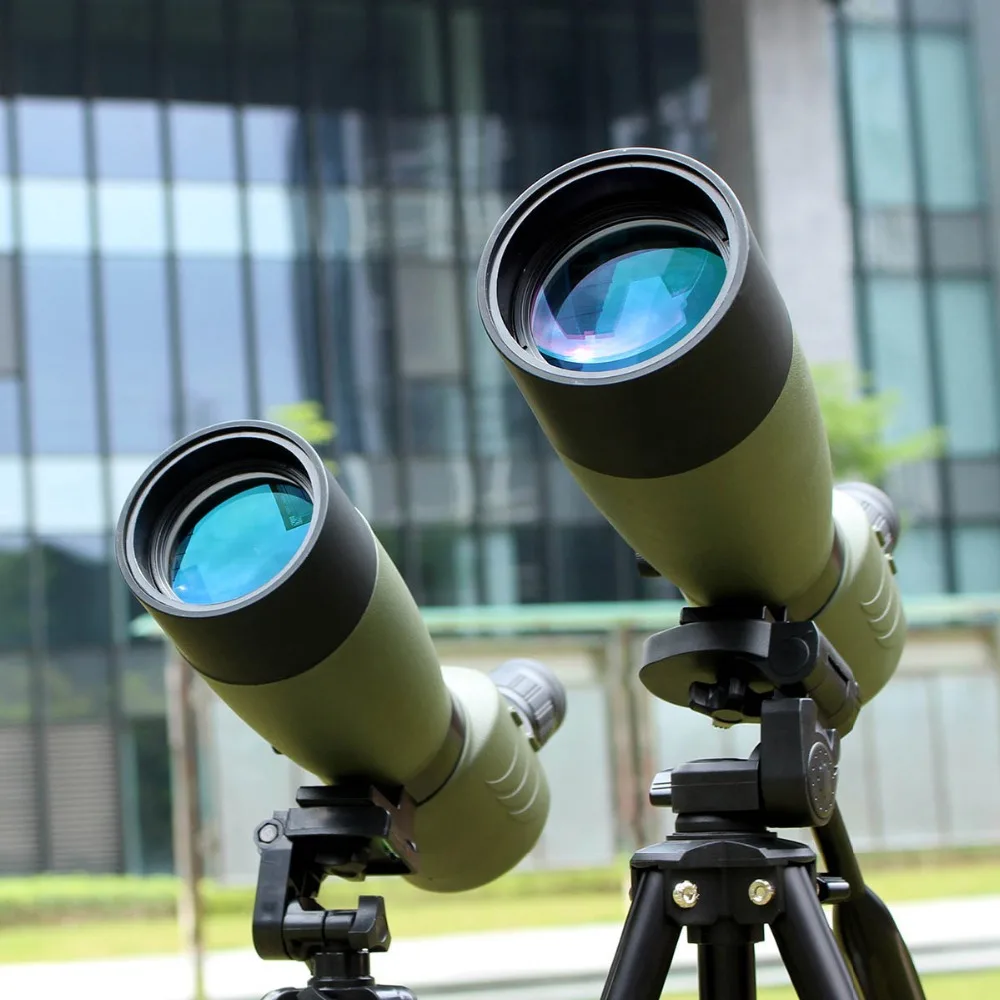 SVBONY 스폿 팅 범위 20-60x60 / 25-75x70mm 줌 망원경 BAK4 방수 45도 각진 조류 관찰 (삼각대 F9310 포함)