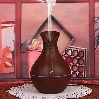 

Essential Oil Mist Maker Mini Home Fresher Decoration USB 130ML Diffuse LED Light Grain Wood Pots Aroma Air Humidifier Desk