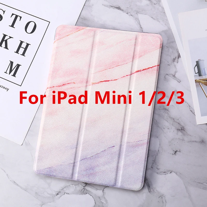 For iPad Air 1 2 Case Marble Pattern Silicon Cover for iPad 9.7 Pro 10.5 Mini 2/3/4/5 Air 10.5 Smart Funda A1893 - Цвет: Pink 123