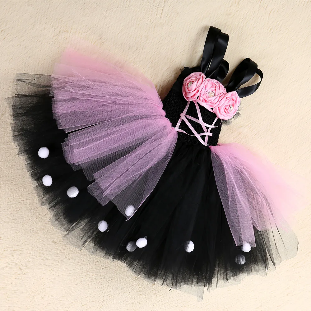 Черный, розовый Бабочка платье принцессы Одежда для подростков, девочек для девочек по колено для девочек платье феи, платья для девочек, вечерние и свадебные туфли