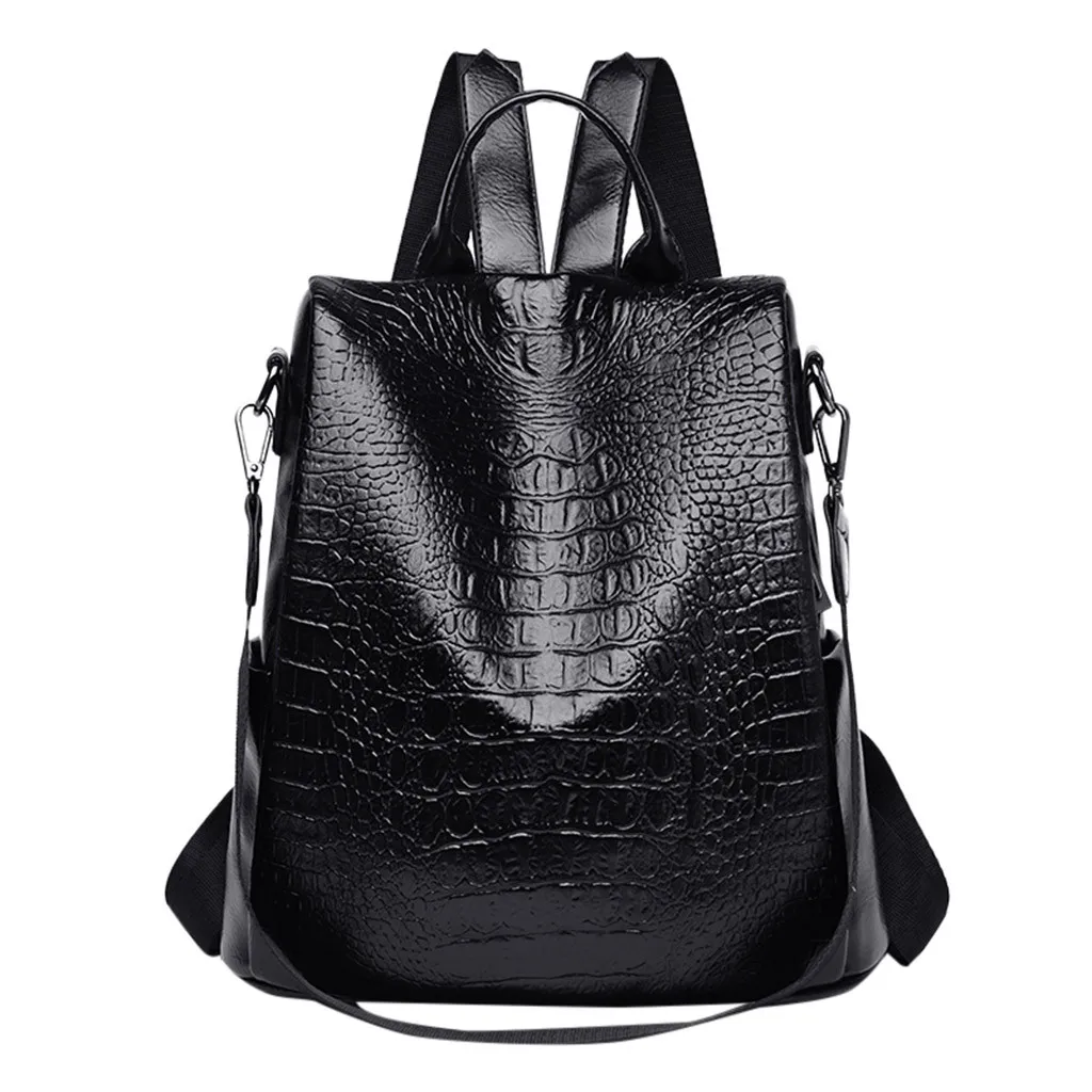 

OCARDIAN Backpack Women Leather Fashion School Travel Crocodile Pattern Large Capacity Casual Versatile Shoulder Dropship A13