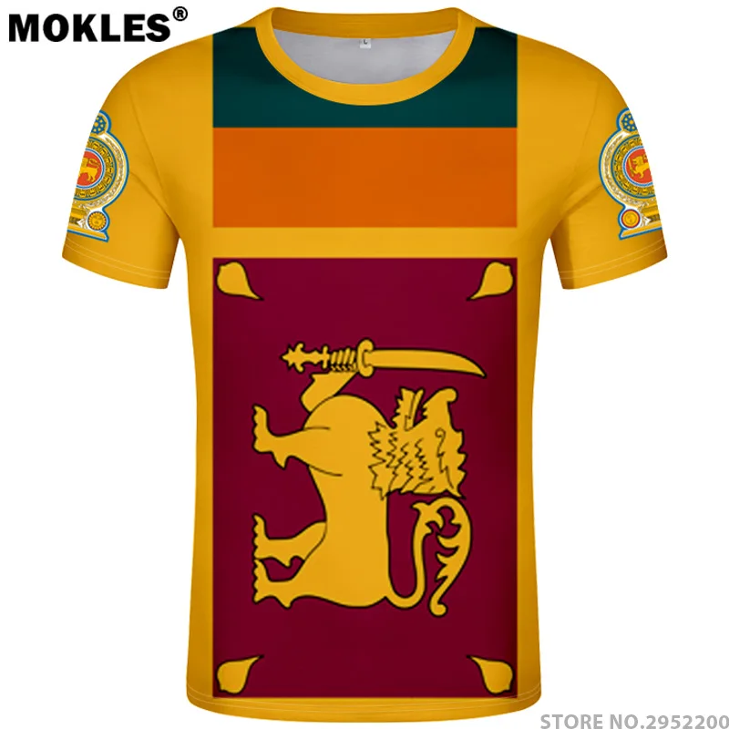 Шри-Ланка футболка diy Бесплатная на заказ имя номер lka Национальный флаг lk lankan