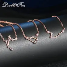 Новинка, двойное ожерелье-чокер с цирконием для женщин, подарок на день рождения, милое романтическое ожерелье с 12 созвездиями, ювелирные изделия DFN623