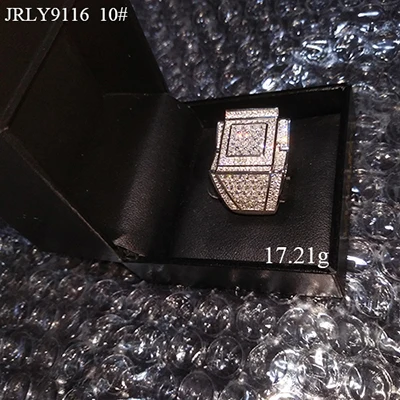 VANAXIN 925 пробы серебряные кольца для мужчин большие кольца в стиле панк ювелирные изделия распродажа высокое качество AAA Iced Out CZ шкатулка - Цвет основного камня: Size 10