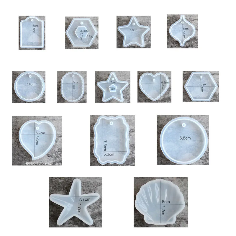 

1 Piece Pendant Craft DIY Transparent UV Resin Liquid Silicone Combination Molds for DIY Making Finding Accessories