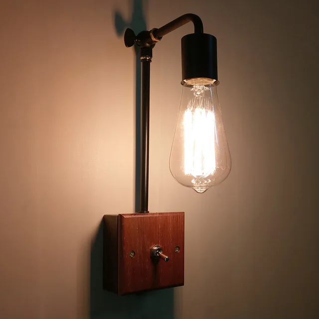 Led Wall Lamp Night Light Reading Vintage Wooden Base For Led Wall Lamp Night Light Reading Vintage Wooden Base For Bedroom Bedside Living Room