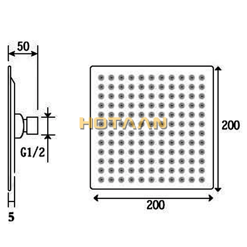 Square Stainless Steel Showerhead Faucet shower head shower nozzle