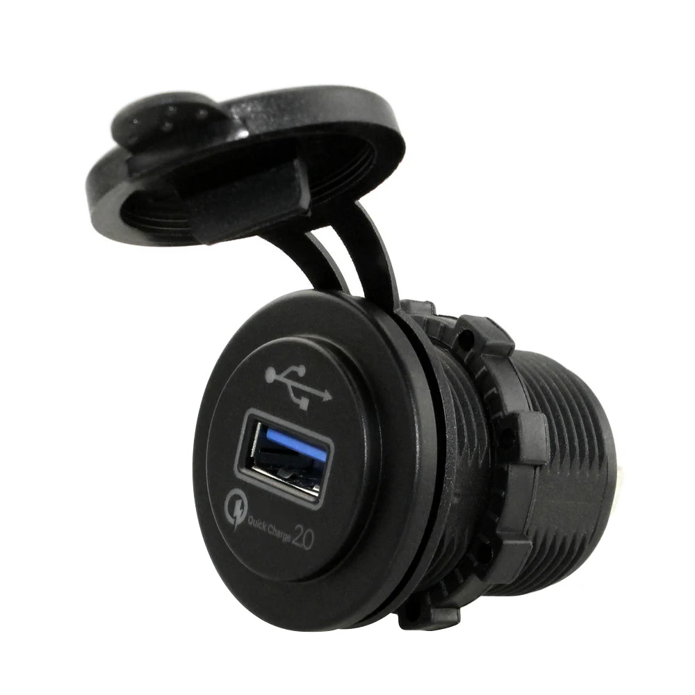 

12-24V Car Motorcycle Boat USB Quick Charge 2.0 Car Charger Adapter