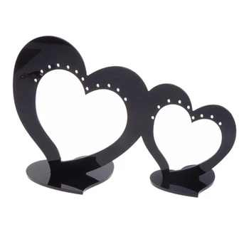 

19.5Cm Jewelry Display Rack Acrylic Heart Shape Earrings Organizer Holder Stand Storage