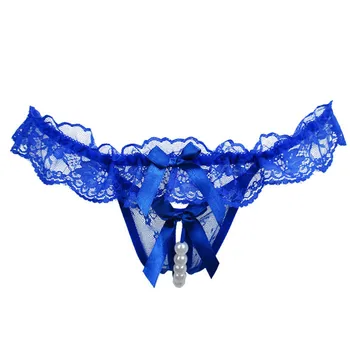 

MUQGEW Sexy underwear women lady Girl Bowknot Beads Lace Panties Knicker Thong Lingerie sexy hot erotic Sale #3