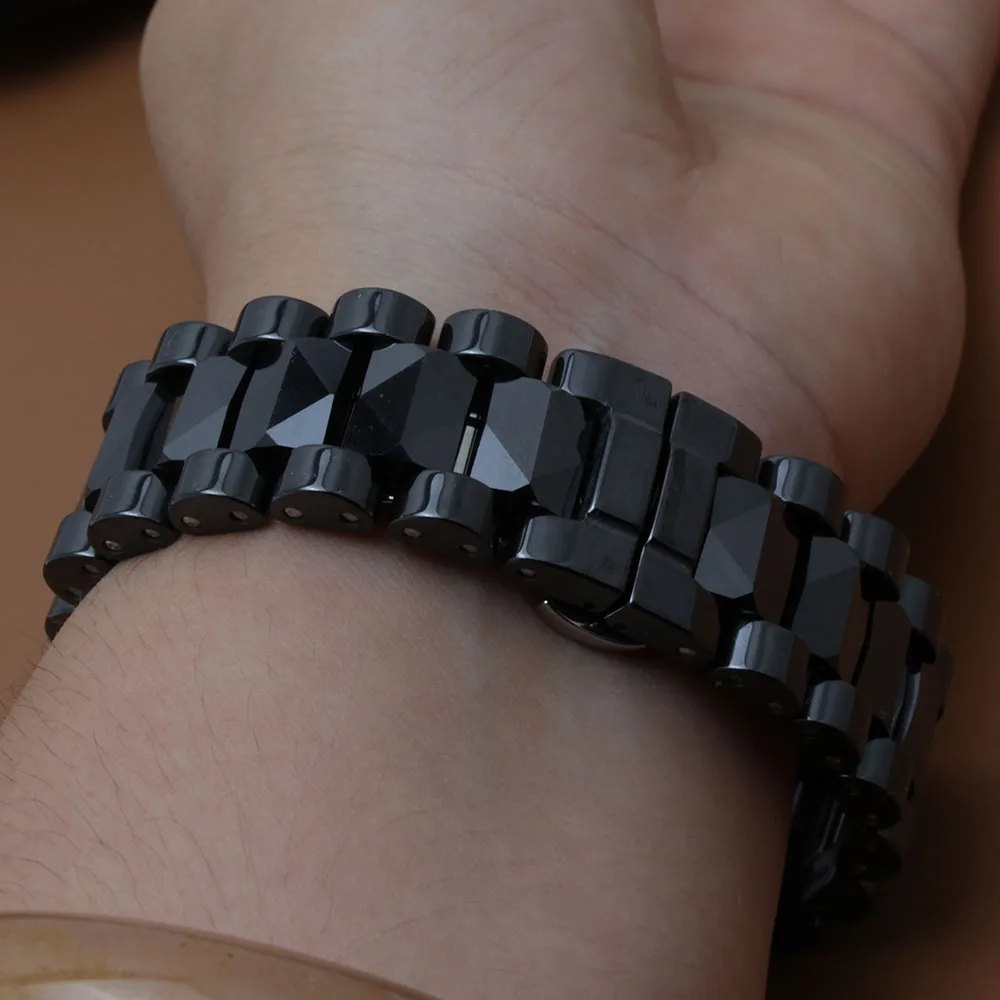 Watchbands Watches accessories black pure Ceramic Watch straps bracelet