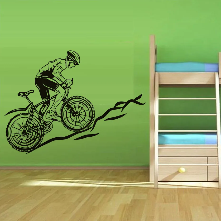 Boy Riding A Mountain Bike Wall Sticker Modern Transparent Decals Vinyl Removable Cycling Truck Race Stickers Fashion Wallpaper boys-bike : image Boy Riding A Mountain Bike Wall Sticker Modern Transparent Decals Vinyl Removable Cycling Truck Race Stickers Fashion Wallpaper boys-bike