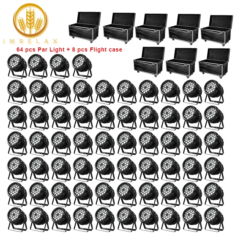 Imrex водонепроницаемый зум 64 шт. светодиодный небольшой сценический светильник IP65 DMX сценический Par 64 открытый диско свет с чехол для полета