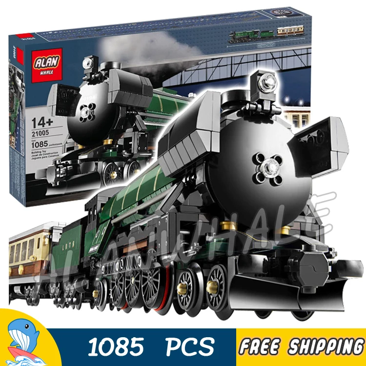 

1085pcs Creator Trains Emerald Night Train Steam Locomotive 21005 Model Building Blocks Assemble Toy Bricks Compatible with Lego