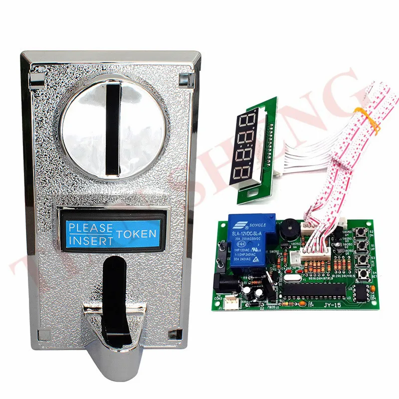 

JY-15B Timer Control Board Time Controller PCB with 6 kind Coin Acceptor for Arcade Machine Massage Chair with 40cm White Lead