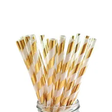 Vintage Style Striped Drinking Straw Set