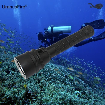 

Diving Flashlight Underwater Dive Light 5x L2 XM-L2 LED Scuba Torch Waterproof Flashlight + 18650 Battery + USB Charger