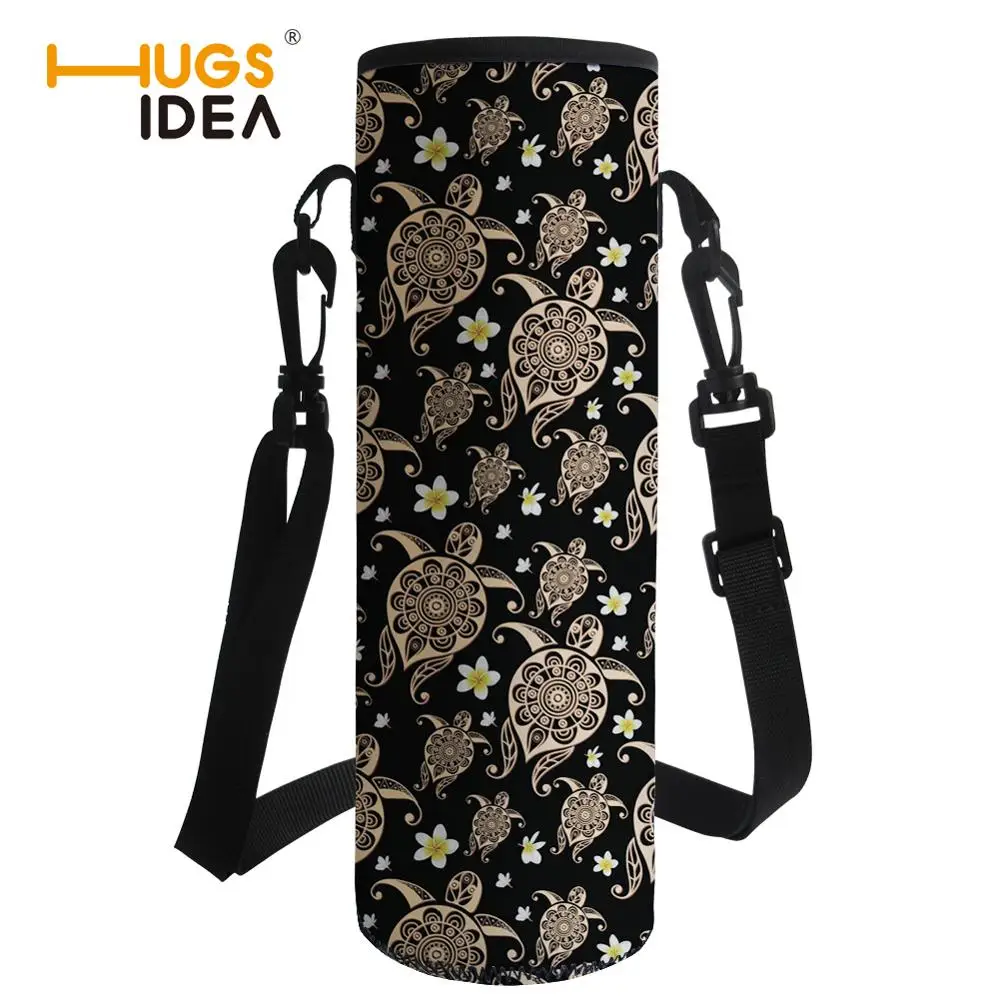 

HUGSIDEA 1000ML Sea Turtle Printed Sport Water Bottle Cover Bags Insulated Water Bottle Carrier Bag Shoulder Strap Bottle Sleeve