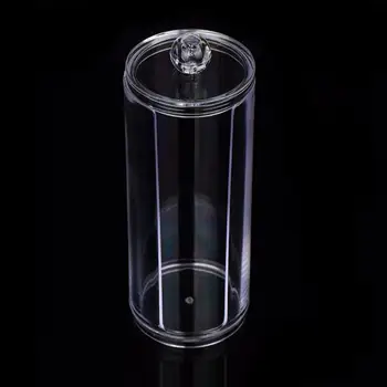 

Make up Cotton Pad Box Organizer Transparent Bathroom Round Container Storage Cotton Swab Q-tip Case for Home Bathroom #M