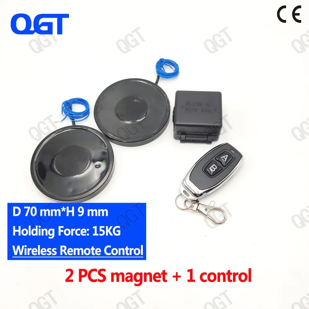 

KK-70/9 2pcs The wireless remote control electro magnet Electromagnet cylinder magnets custom electric magnet suck License plate