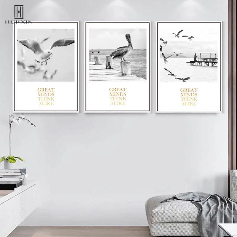 

Minimalist Instagram Style Seascape Unframed HD Pattern Paintings Seagulls Decorative Canvas Posters For Bedroom Decoration