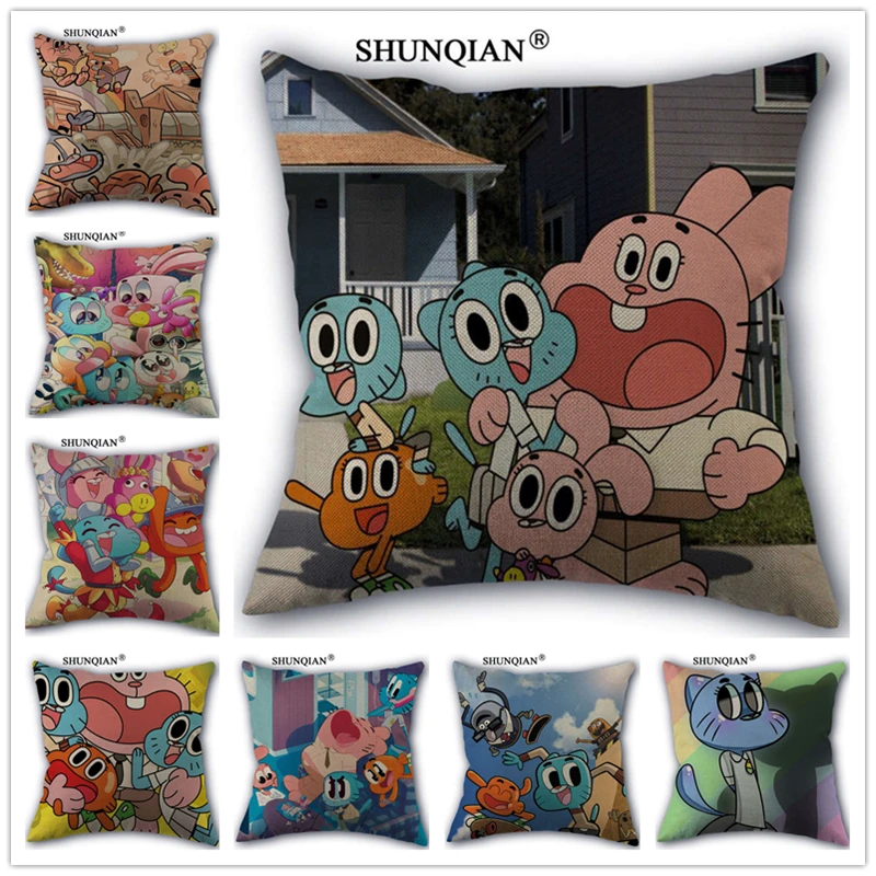Linen Cotton The Amazing World of Gumball Pillow Cover ...