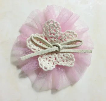 

40pcs/lot Baby Girl Mesh Lace Flower DIY Hair Accessories Newborn Photo props
