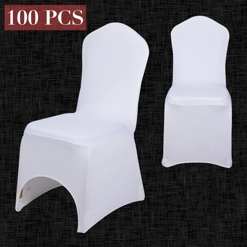 100PCS Wholesale Universal Elastic White Chair Covers For Wedding