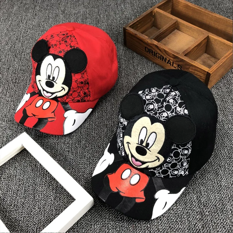 Disney лето с Микки Маусом Мышь Детская Одежда Аксессуары Малыш Кепки Солнце Хип хоп