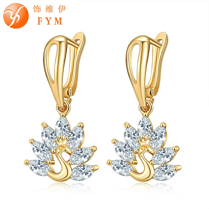 

Casi 2016 Lovely Fashion Luxury Round Crystal Dangle Earrings AAA CZ Diamond Ear Jewelry Dangle Earring for Women Wedding ER0113