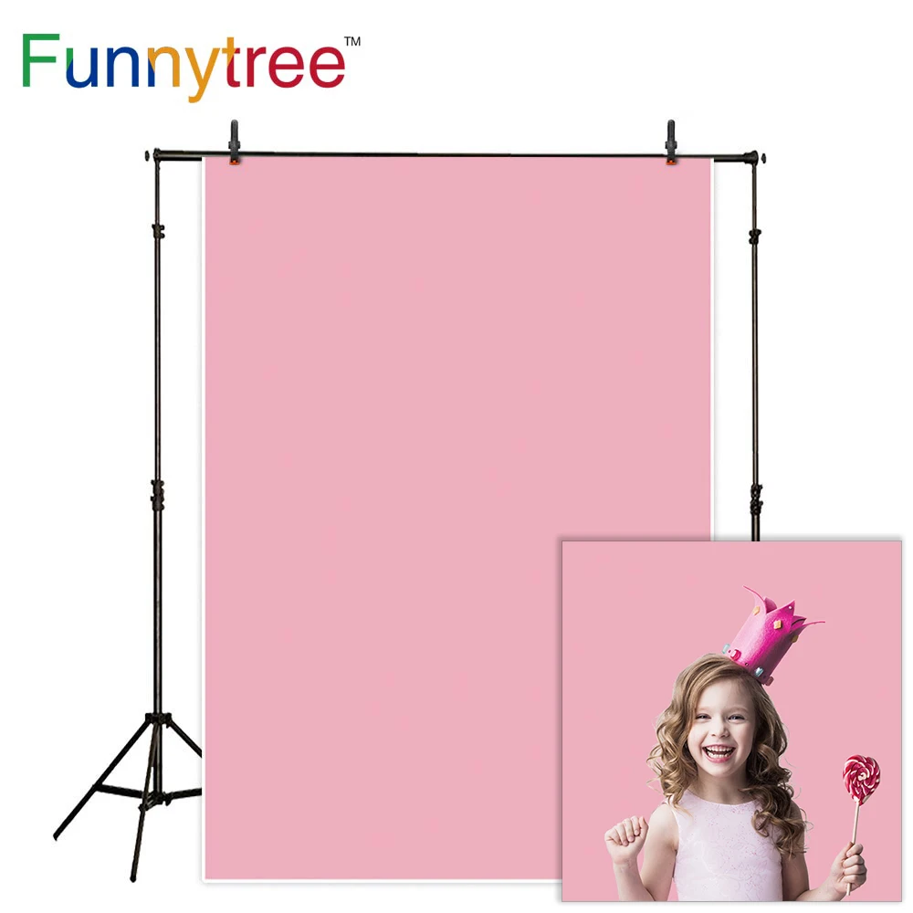 

Funnytree background for photo studio light sweet pink solid pure color girl newborn baby backdrop photobooth photocall prop