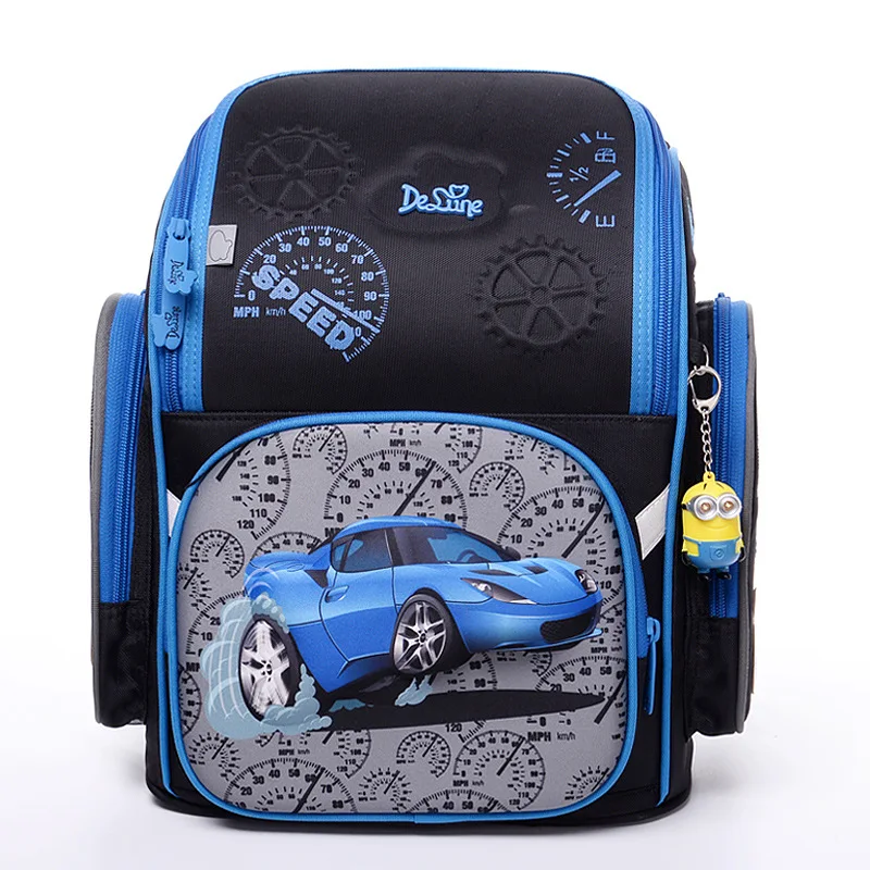 

Factory Famous Brand Delune Kids Primary School Backpack Children 3D Cars Schoolbag Boys Girls Waterproof Orthopedic School bags