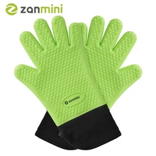 Термостойкие силиконовые перчатки zanmini, толстые перчатки для приготовления барбекю, гриля, духовки, перчатки для выпечки, кухонные перчатки для барбекю, кухонные гаджеты Z28