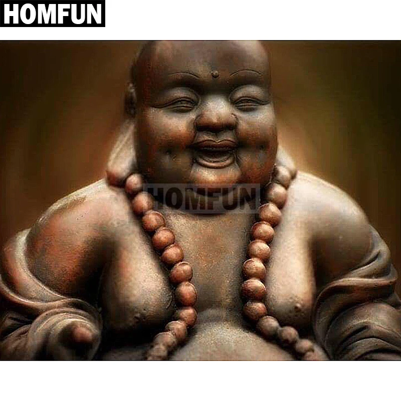 

HOMFUN Full Square/Round Drill 5D DIY Diamond Painting "Maitreya Buddha" Embroidery Cross Stitch 5D Home Decor Gift A02203