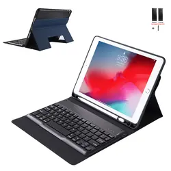 Клавиатура чехол для iPad 2018 2017 9,7 Wi-Fi Bluetooth клавиатура ручка держатель, кожаный чехол для iPad Air 2 Air 1 ультра тонкий