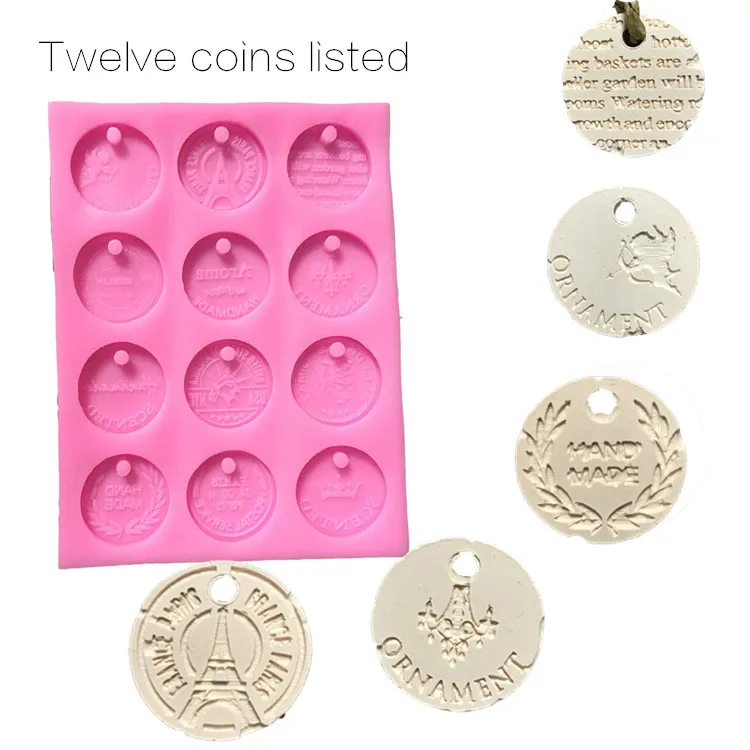 

Silicone mold round Classic coin shape DIY Aromatic gypsum pendant mold DIY clay resin craft decorations mould handmade tools