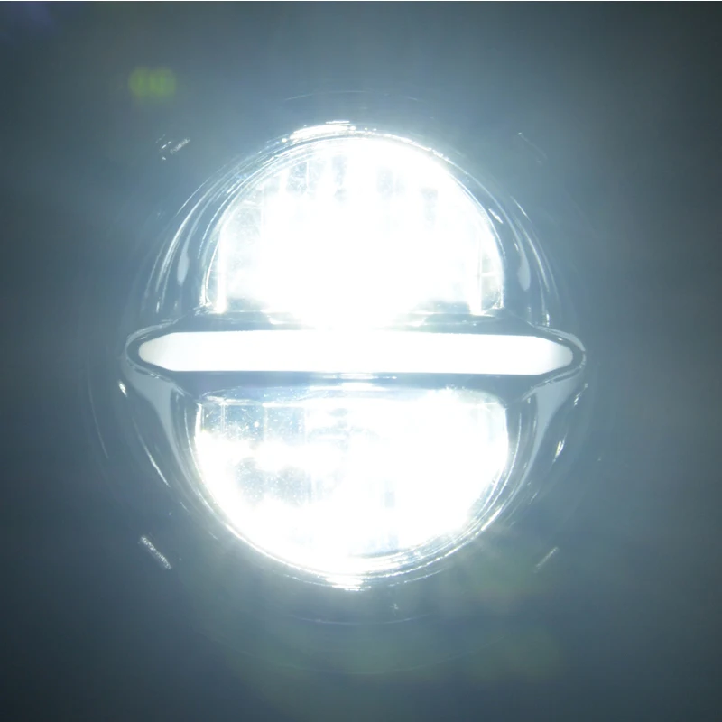 New Style Chrome 5.75 Inch LED Headlights 5 34'' white DRL 50W Motorbike Headlights For Sportster 883 XL883 FXCW FXS FXSTD 未标题-4
