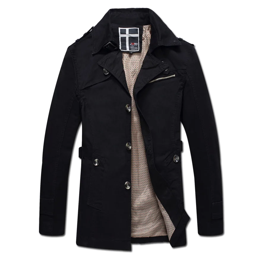 Мужской Тренч, Новое поступление, зимняя ветрозащитная куртка средней длины, приталенная куртка, брендовая деловая хлопковая ветровка, SL-E458