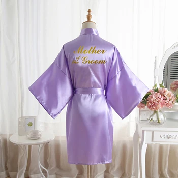 

BZEL Wholesale New Satin Wedding Robes Mother Of Groom Faux Silk Robe Women's Half-Sleeve Wedding Kimono Dressing Gown Bathrobe