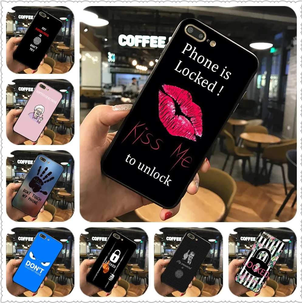 

DON'TTOUCH MY PHONE phone Case For iphone 6 5s X 7 8 Plus Black silicone case For Samsung s5 6 s7 edge s8 s9 plus Case Cover