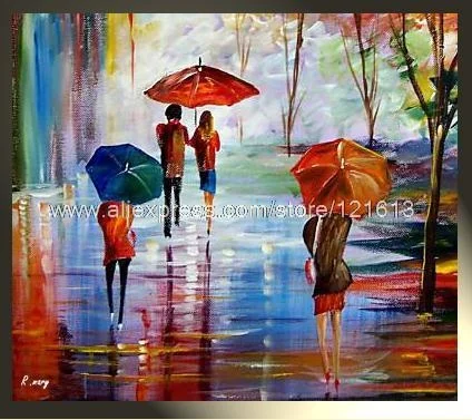 Rain Happy Peinture Contemporaine Tableau Moderne