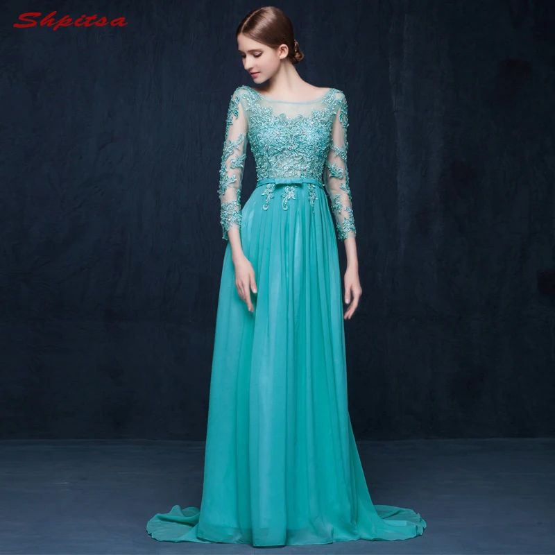 

Long Sleeve Lace Mother of the Bride Dresses for Weddings Beaded A Line Evening Groom Godmother Dresses