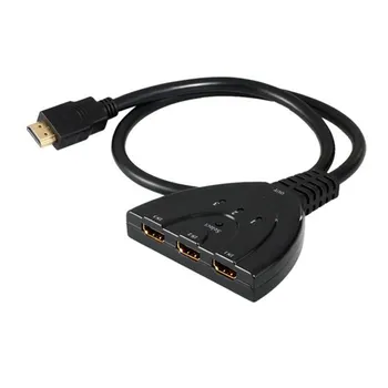 

Zihan 50 CM 3 Ports HDMI 1.3 Splitter Switcher 3x1 Auto Switch 3-In-1-Out with Pigtail Cable