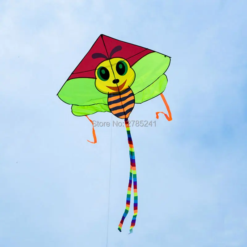 51 inch cute bee kite single line easy to fly outdoor games sports toys delta for kids and