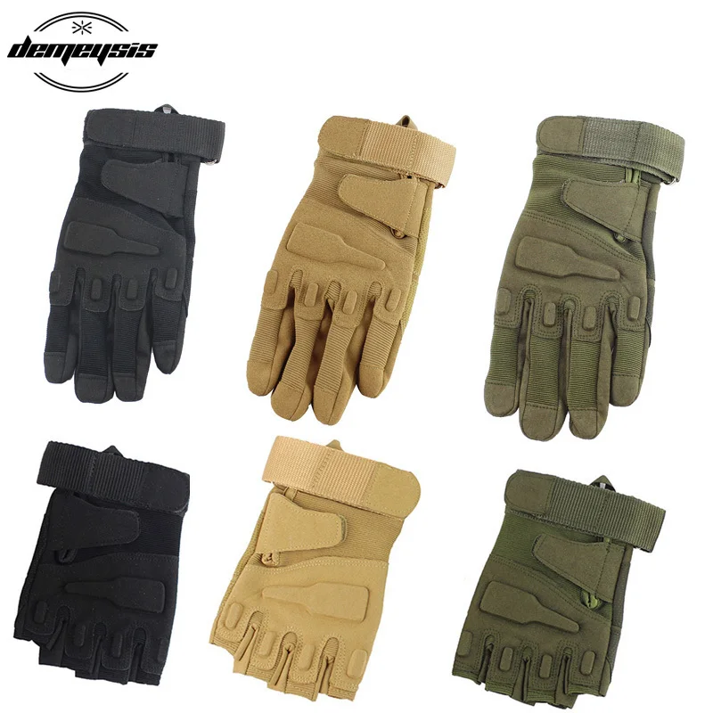 

High Quality Microfiber Full & Half Finger Military Tactical Gloves Non-slip Hiking Hunting Shooting Gloves Training Mittens