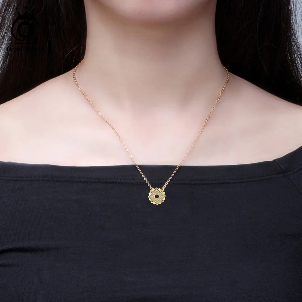 ORSA JEWELS длинное ожерелье для женщин серебряного цвета золотого цвета розового золота цвета с AAA ослепительный фианит женские свадебные украшения ON163