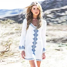 Пляжное пляжное платье из хлопка с вышивкой саронг, купальное платье, парео, пляжная одежда, Vestido, Пляжное бикини, накидка, туники