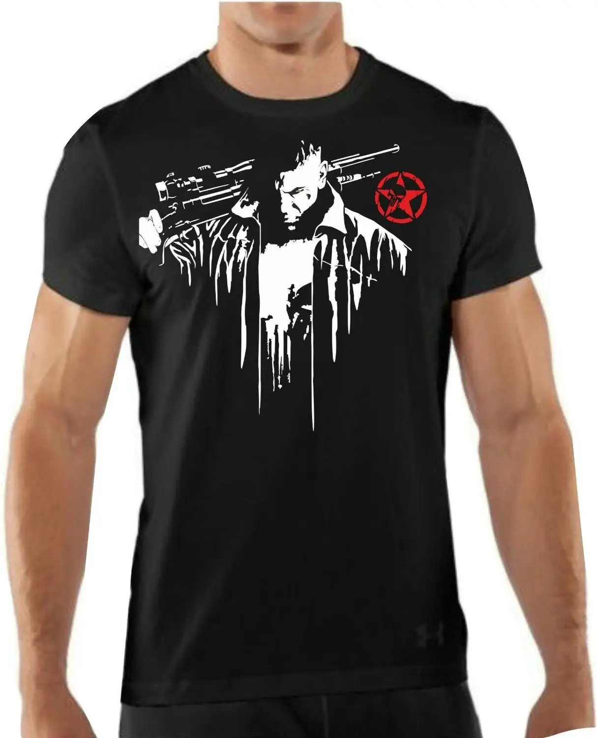 T-Shirt Knit Skull T-Shirt Fashion The Punisher Skul Novelty Mens T-Shirts for Men 3D Printed Short Sleeve Men'S Tops T Shirt